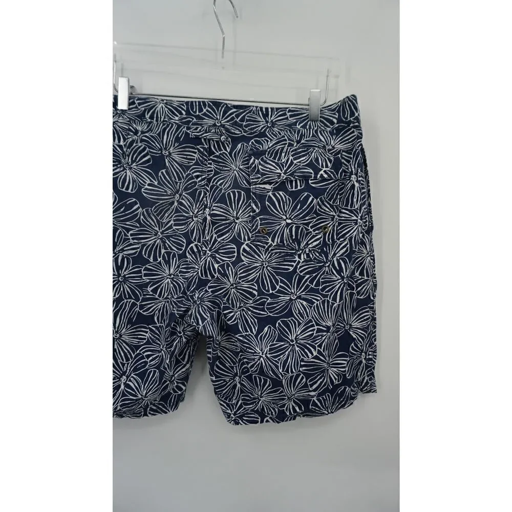 Reyn Spooner Men's Size 36 Mala Melia Boardshorts Cotton Floral Blue White Swim